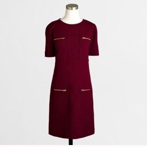 J. Crew Maroon Zipper Dress, Size 4